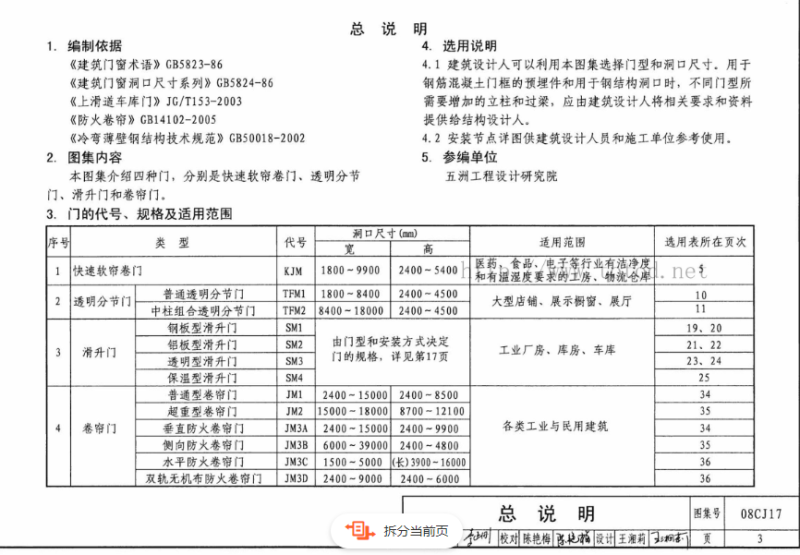 08CJ17圖集中的電動(dòng)提升門廠家插圖